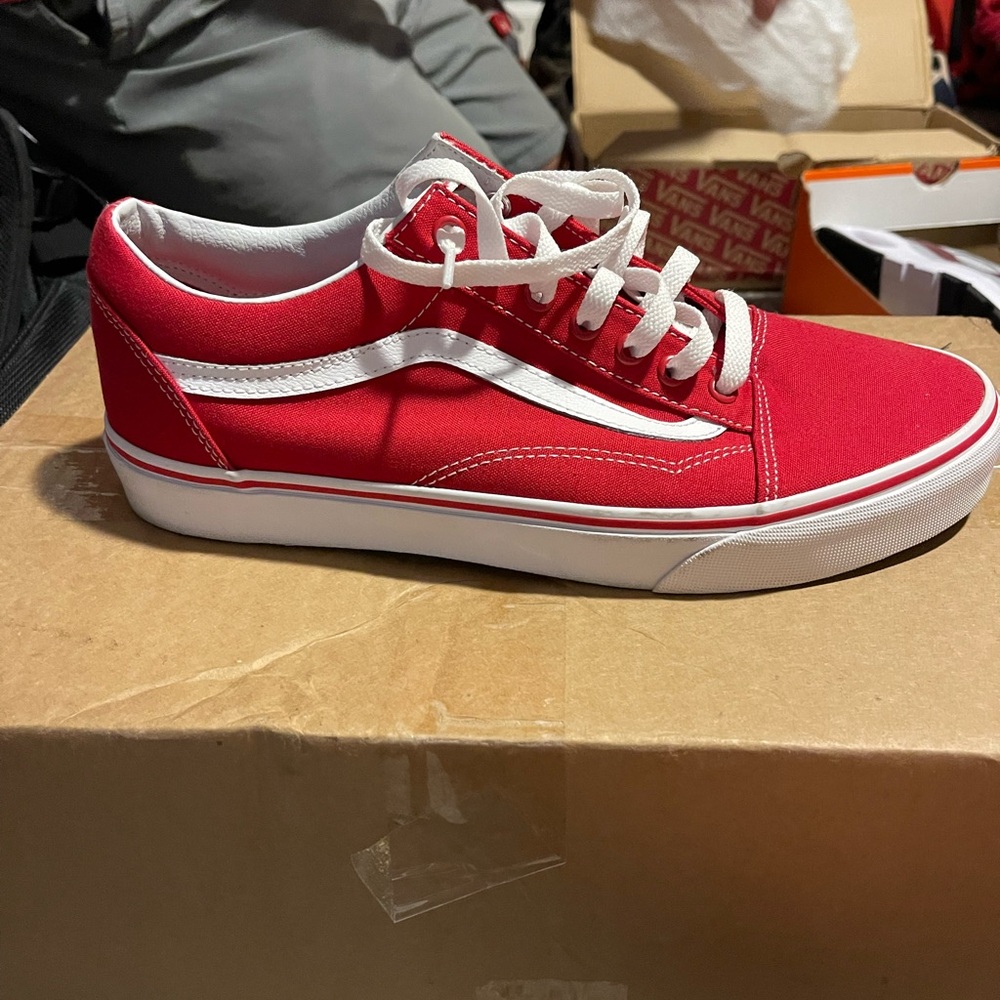 Vans Red and White Sneakers